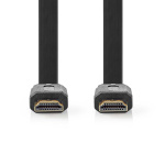 Nedis High Speed ​​HDMI™-Kabel met Ethernet | HDMI™ Connector | HDMI™ Connector | 4K@30Hz | 10.2 Gbps | 2.00 m | Plat | PVC | Zwart | Label