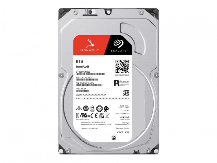 SEAGATE IronWolf hårddisk ST8000VN002 8TB 3,5 SATA-600