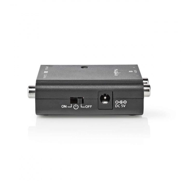 Nedis Digitale Audioconverter | 1-weg | Ingangen audio / video / data: 2x RCA Male | Uitgangen audio / video / data: 1x S/PDIF (RCA) Female / 1x TosLink Female | Manueel | Zwart