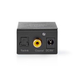 Nedis Digitale Audioconverter | 1-weg | Ingangen audio / video / data: 1x Digital RCA / 1x TosLink | Uitgangen audio / video / data: 1x (2x RCA) / 1x 3.5 mm | Automatisch | Geïntegreerde versterker | Zwart Nedis Digitale Audioconverter | 1-weg | Ingangen audio / video / data: 1x Digital RCA / 1x TosLink | Uitgangen audio / video / data: 1x (2x RCA) / 1x 3.5 mm | Automatisch | Geïntegreerde versterker | Zwart