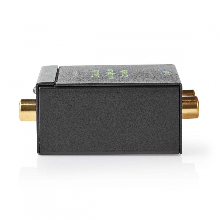 Nedis Digitale Audioconverter | 1-weg | Ingangen audio / video / data: 1x Digital RCA / 1x TosLink | Uitgangen audio / video / data: 1x (2x RCA) / 1x 3.5 mm | Automatisch | Geïntegreerde versterker | Zwart Nedis Digitale Audioconverter | 1-weg | Ingangen audio / video / data: 1x Digital RCA / 1x TosLink | Uitgangen audio / video / data: 1x (2x RCA) / 1x 3.5 mm | Automatisch | Geïntegreerde versterker | Zwart