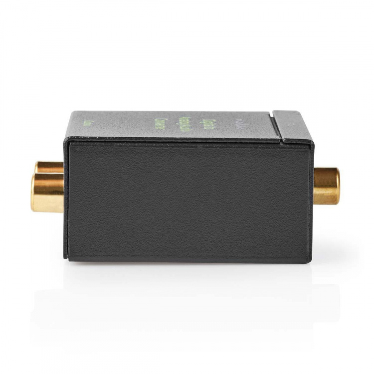 Nedis Digitale Audioconverter | 1-weg | Ingangen audio / video / data: 1x Digital RCA / 1x TosLink | Uitgangen audio / video / data: 1x (2x RCA) / 1x 3.5 mm | Automatisch | Geïntegreerde versterker | Zwart Nedis Digitale Audioconverter | 1-weg | Ingangen audio / video / data: 1x Digital RCA / 1x TosLink | Uitgangen audio / video / data: 1x (2x RCA) / 1x 3.5 mm | Automatisch | Geïntegreerde versterker | Zwart