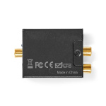 Nedis Digitale Audioconverter | 1-weg | Ingangen audio / video / data: 1x Digital RCA / 1x TosLink | Uitgangen audio / video / data: 1x (2x RCA) / 1x 3.5 mm | Automatisch | Geïntegreerde versterker | Zwart Nedis Digitale Audioconverter | 1-weg | Ingangen audio / video / data: 1x Digital RCA / 1x TosLink | Uitgangen audio / video / data: 1x (2x RCA) / 1x 3.5 mm | Automatisch | Geïntegreerde versterker | Zwart