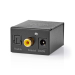 Nedis Digitale Audioconverter | 1-weg | Ingangen audio / video / data: 1x Digital RCA / 1x TosLink | Uitgangen audio / video / data: 1x (2x RCA) / 1x 3.5 mm | Automatisch | Geïntegreerde versterker | Zwart Nedis Digitale Audioconverter | 1-weg | Ingangen audio / video / data: 1x Digital RCA / 1x TosLink | Uitgangen audio / video / data: 1x (2x RCA) / 1x 3.5 mm | Automatisch | Geïntegreerde versterker | Zwart