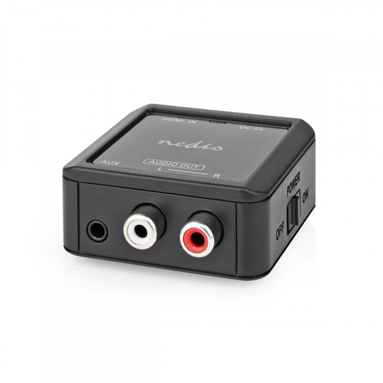 Nedis Digitale Audioconverter | 1-weg | Ingangen audio / video / data: HDMI™ Input | Uitgangen audio / video / data: 1x 3.5 mm / 2x (2x RCA Female) | Automatisch | Antraciet