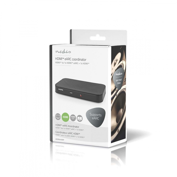 Nedis Digitale Audioconverter | 2-wegs | Ingangen audio / video / data: DC Power / 1x HDMI™ Input | Uitgangen audio / video / data: 2x HDMI™ Output | Automatisch | Antraciet