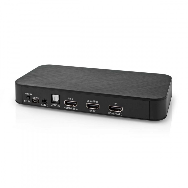 Nedis Digitale Audioconverter | 2-wegs | Ingangen audio / video / data: DC Power / 1x HDMI™ Input | Uitgangen audio / video / data: 1x 3.5 mm / 1x TosLink / 3x HDMI™ Output | Automatisch / Drukknop | Antraciet Nedis Digitale Audioconverter | 2-wegs | Ingangen audio / video / data: DC Power / 1x HDMI™ Input | Uitgangen audio / video / data: 1x 3.5 mm / 1x TosLink / 3x HDMI™ Output | Automatisch / Drukknop | Antraciet