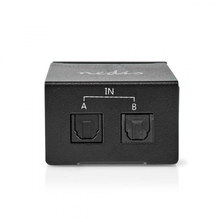 Nedis Digitale Audio-Switch | 2-wegs | Ingangen audio / video / data: DC Power / 2x TosLink | Uitgangen audio / video / data: TosLink Female | Manueel / Schakelaar | Metaal | Zwart Nedis Digitale Audio-Switch | 2-wegs | Ingangen audio / video / data: DC Power / 2x TosLink | Uitgangen audio / video / data: TosLink Female | Manueel / Schakelaar | Metaal | Zwart