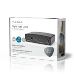 Nedis Digitale Audio-Switch | 4-wegs | Ingangen audio / video / data: DC Power / 4x TosLink | Uitgangen audio / video / data: TosLink Female | Afstandsbediening / Drukknop / Manueel | Metaal | Zwart Nedis Digitale Audio-Switch | 4-wegs | Ingangen audio / video / data: DC Power / 4x TosLink | Uitgangen audio / video / data: TosLink Female | Afstandsbediening / Drukknop / Manueel | Metaal | Zwart
