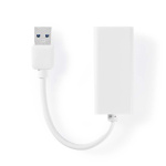 Nedis USB-netwerkadapter | USB 3.2 Gen 1 | 1 Gbps | USB-A Male | RJ45 Female | 0.20 m | Rond | Vernikkeld | Koper | Wit | Doos