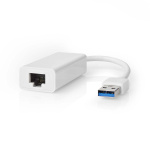 Nedis USB-netwerkadapter | USB 3.2 Gen 1 | 1 Gbps | USB-A Male | RJ45 Female | 0.20 m | Rond | Vernikkeld | Koper | Wit | Doos