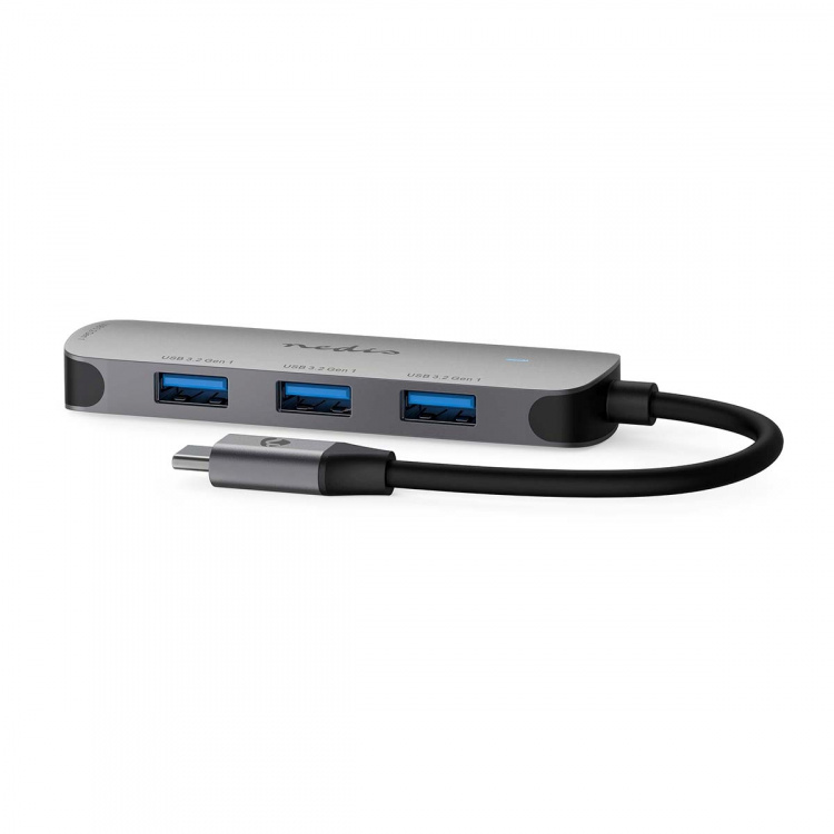Nedis USB-Hub | 1x USB-C™ | 4x USB A Female | 4-Poorts poort(en) | USB 3.2 Gen 1 | USB Gevoed | 5 Gbps