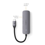 Nedis USB-Hub | 1x USB-C™ | 4x USB A Female | 4-Poorts poort(en) | USB 3.2 Gen 1 | USB Gevoed | 5 Gbps