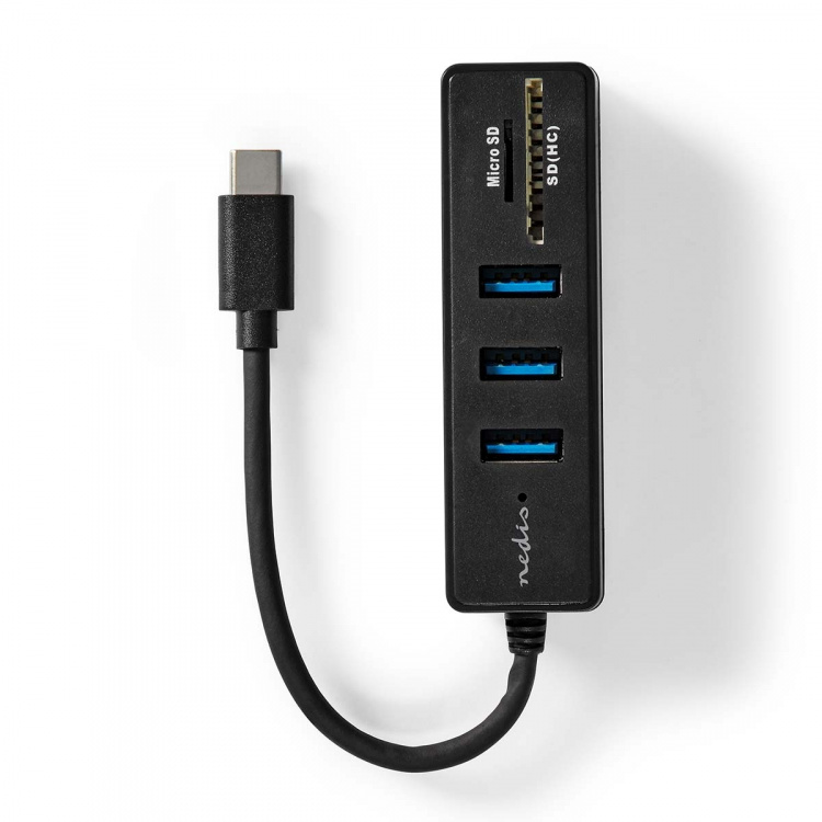 Nedis USB-Hub | 1x USB-C™ | 3x USB A Female | 5-Poorts poort(en) | USB 3.2 Gen 1 | USB Gevoed | 5 Gbps | SD & MicroSD Nedis USB-Hub | 1x USB-C™ | 3x USB A Female | 5-Poorts poort(en) | USB 3.2 Gen 1 | USB Gevoed | 5 Gbps | SD & MicroSD