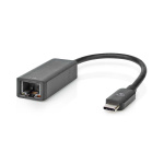 Nedis USB-netwerkadapter | USB 3.2 Gen 1 | 2.5 Gbps | USB-C™ Male | RJ45 Female | 0.20 m | Rond | Vernikkeld | Vertind-Koper | Zwart | Doos