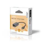Nedis USB-netwerkadapter | USB 3.2 Gen 1 | 2.5 Gbps | USB-C™ Male | RJ45 Female | 0.20 m | Rond | Vernikkeld | Vertind-Koper | Zwart | Doos