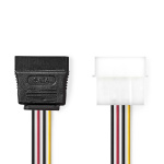 Nedis Interne Voedingskabel | Molex Male | SATA 15-Pins Female | Verguld | 0.15 m | Rond | PVC | Multicolour | Doos