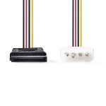 Nedis Interne Voedingskabel | Molex Male | SATA 15-Pins Female | Verguld | 0.15 m | Rond | PVC | Multicolour | Doos
