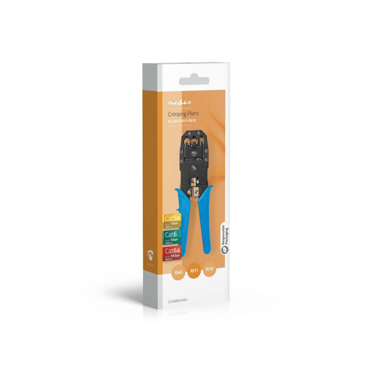 Nedis Krimptang | CAT5 / CAT5e / CAT6 / CAT6a / RJ10 / RJ11 | Snijden / Strippen / Tang | ABS / Staal | Blauw