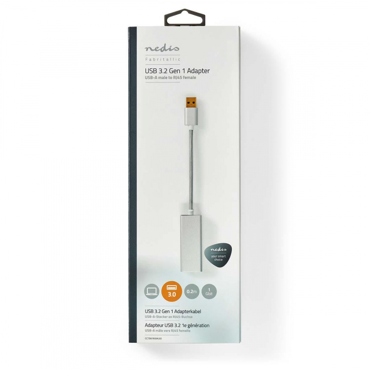 Nedis USB-netwerkadapter | USB 3.2 Gen 1 | 1 Gbps | USB-A Male | RJ45 Female | 0.20 m | Rond | Verguld | Koper | Zilver | Cover Window Box Nedis USB-netwerkadapter | USB 3.2 Gen 1 | 1 Gbps | USB-A Male | RJ45 Female | 0.20 m | Rond | Verguld | Koper | Zilver | Cover Window Box