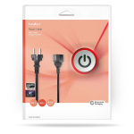 Nedis Stroomkabel | Type F (CEE 7/7) Male | Type F (CEE 7/7) Female | Recht | Recht | Vernikkeld | 5.00 m | Rond | PVC | Zwart | Doos