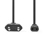 Nedis Stroomkabel | Euro Male | IEC-320-C1 | Recht | Recht | Vernikkeld | 2.00 m | Plat | PVC | Zwart | Doos Nedis Stroomkabel | Euro Male | IEC-320-C1 | Recht | Recht | Vernikkeld | 2.00 m | Plat | PVC | Zwart | Doos