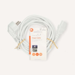 Nedis Stroomkabel | Type F (CEE 7/7) Male | IEC-320-C13 | Gehoekt | Recht | Vernikkeld | 3.00 m | Rond | PVC | Wit | Label Nedis Stroomkabel | Type F (CEE 7/7) Male | IEC-320-C13 | Gehoekt | Recht | Vernikkeld | 3.00 m | Rond | PVC | Wit | Label