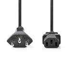 Nedis Stroomkabel | CH Type 12 | IEC-320-C13 | Recht | Recht | Vernikkeld | 2.00 m | Rond | PVC | Zwart | Label Nedis Stroomkabel | CH Type 12 | IEC-320-C13 | Recht | Recht | Vernikkeld | 2.00 m | Rond | PVC | Zwart | Label