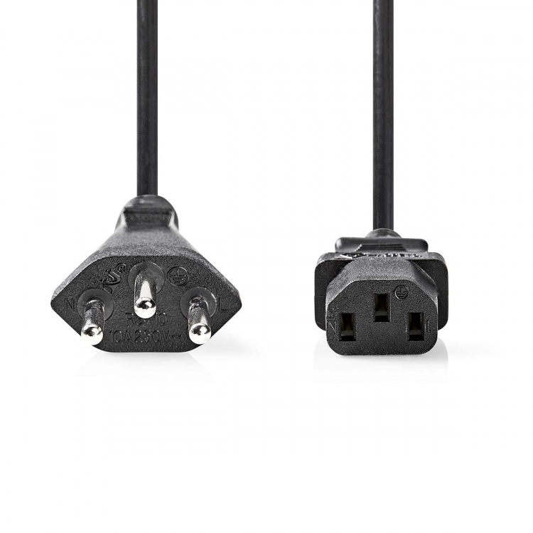 Nedis Stroomkabel | CH Type 12 | IEC-320-C13 | Recht | Recht | Vernikkeld | 2.00 m | Rond | PVC | Zwart | Label Nedis Stroomkabel | CH Type 12 | IEC-320-C13 | Recht | Recht | Vernikkeld | 2.00 m | Rond | PVC | Zwart | Label