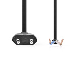 Nedis Stroomkabel | Euro Male | Open | Recht | Recht | Vernikkeld | 3.00 m | Plat | PVC | Zwart | Label Nedis Stroomkabel | Euro Male | Open | Recht | Recht | Vernikkeld | 3.00 m | Plat | PVC | Zwart | Label