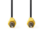 Nedis Composiet Videokabel | RCA Male | RCA Male | Vernikkeld | 480p | 2.00 m | Rond | PVC | Zwart | Label