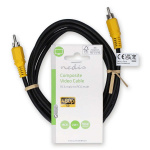 Nedis Composiet Videokabel | RCA Male | RCA Male | Vernikkeld | 480p | 2.00 m | Rond | PVC | Zwart | Label