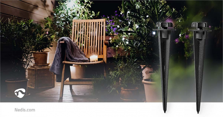 Nedis Grondpin | 2 Stuks | Aluminium | Zwart