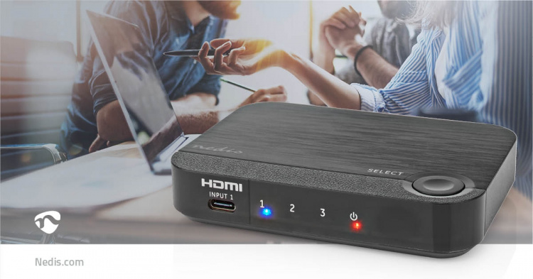 Nedis HDMI™-Converter | 1x USB-C™ / 2x HDMI™ Input | 1x HDMI™ Output | 1-weg | 4K@60Hz | 18 Gbps | ABS | Antraciet Nedis HDMI™-Converter | 1x USB-C™ / 2x HDMI™ Input | 1x HDMI™ Output | 1-weg | 4K@60Hz | 18 Gbps | ABS | Antraciet