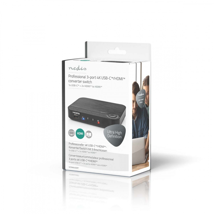 Nedis HDMI™-Converter | 1x USB-C™ / 2x HDMI™ Input | 1x HDMI™ Output | 1-weg | 4K@60Hz | 18 Gbps | ABS | Antraciet Nedis HDMI™-Converter | 1x USB-C™ / 2x HDMI™ Input | 1x HDMI™ Output | 1-weg | 4K@60Hz | 18 Gbps | ABS | Antraciet