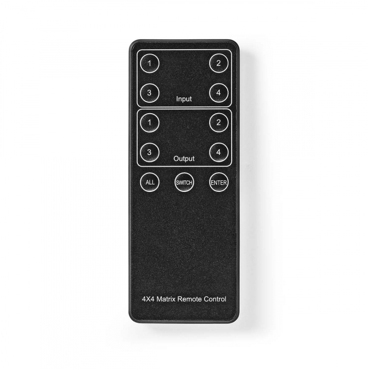 Nedis HDMI™ Matrix-Switch | 4 x 4-Poorts poort(en) | DC Power / 1x RS232 / 4x HDMI™ Input | 4x HDMI™ Output | 4K@60Hz | 18 Gbps | Afstandbestuurbaar | Metaal | Zwart Nedis HDMI™ Matrix-Switch | 4 x 4-Poorts poort(en) | DC Power / 1x RS232 / 4x HDMI™ Input | 4x HDMI™ Output | 4K@60Hz | 18 Gbps | Afstandbestuurbaar | Metaal | Zwart