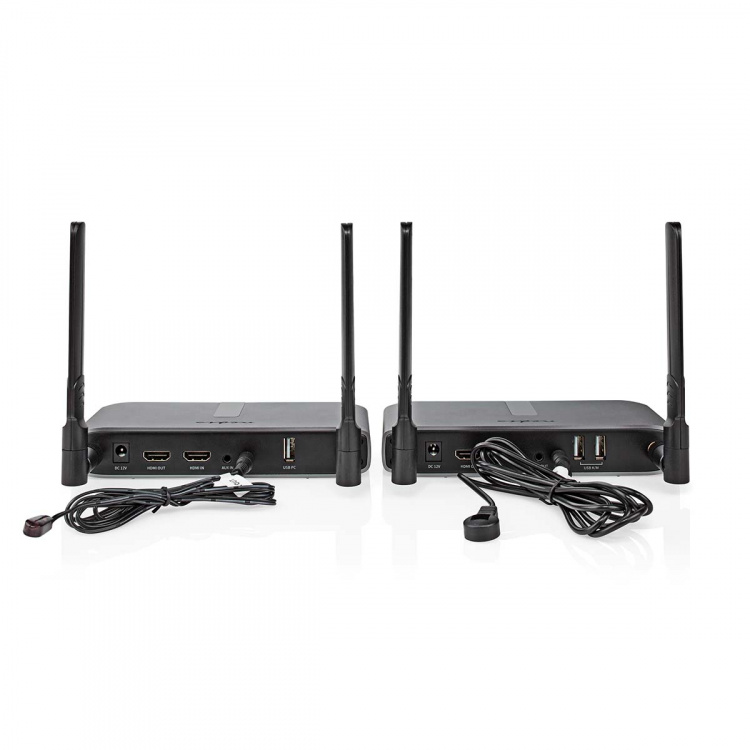Nedis Draadloze HDMI™-Zender | Wi-Fi | 5.15 - 5.85 MHz | 100 m (gezichtsveld) | Maximale resolutie: Full HD 1080p | 6.75 Gbps | IR Return-functie | ABS | Antraciet Nedis Draadloze HDMI™-Zender | Wi-Fi | 5.15 - 5.85 MHz | 100 m (gezichtsveld) | Maximale resolutie: Full HD 1080p | 6.75 Gbps | IR Return-functie | ABS | Antraciet