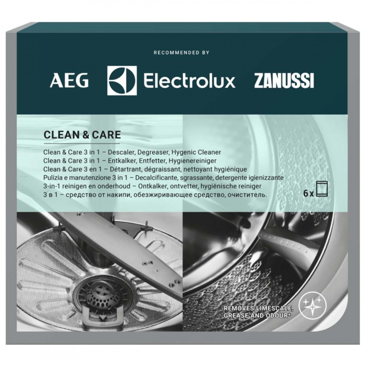 Electrolux M2GCP600 Clean & Care 3-in-1 voor wasmachines en vaatwassers - 6 zakjes
