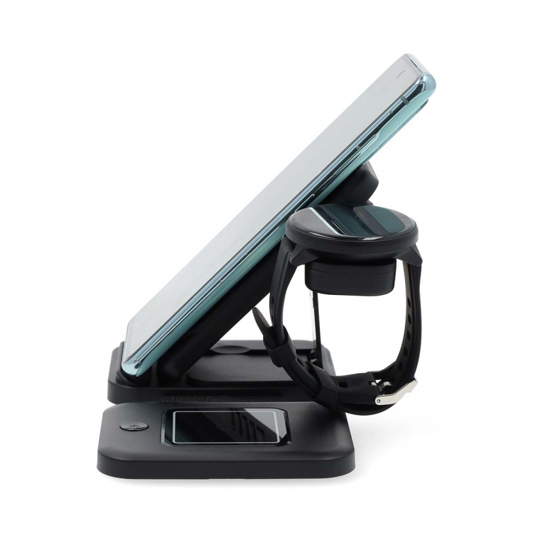 Nedis Draadloze Oplader | 3-in-1 | 15 W | LED-indicatie in gebruik | Inclusief kabel | USB-A / USB-C™ | 1.00 m