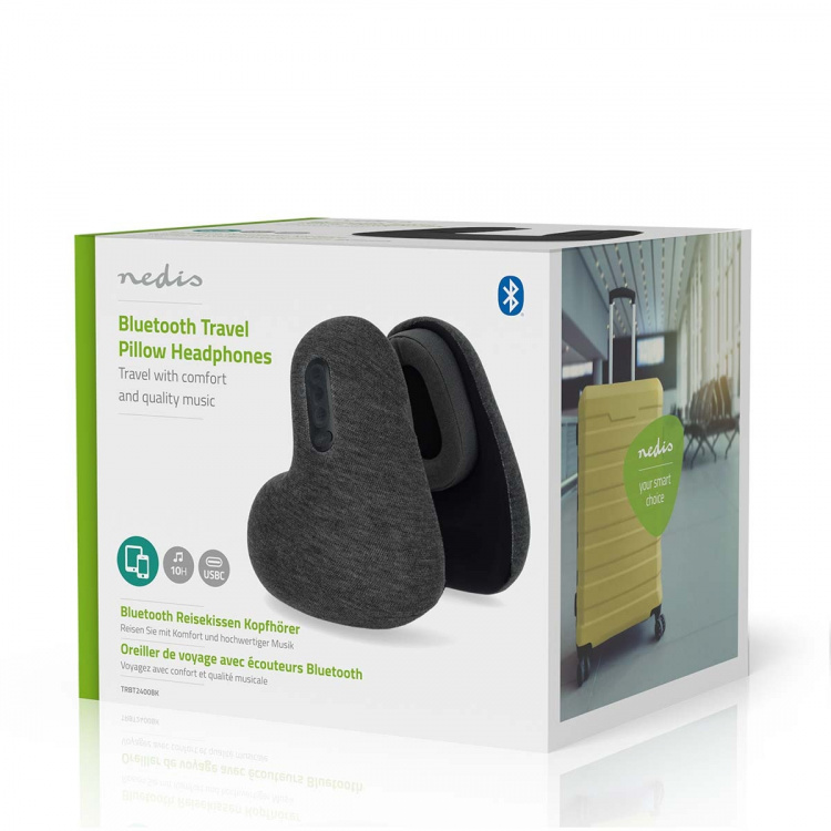 Nedis Draadloze Over-ear Koptelefoon | Reiskussen | Maximale batterijduur: 11 uur | Ingebouwde microfoon | Drukbediening | Ondersteuning voor spraakbesturing | Volumebediening | Antraciet Nedis Draadloze Over-ear Koptelefoon | Reiskussen | Maximale batterijduur: 11 uur | Ingebouwde microfoon | Drukbediening | Ondersteuning voor spraakbesturing | Volumebediening | Antraciet