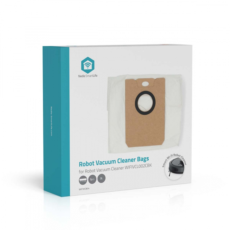 Nedis Stofzuigerzak | 5 Stuks | Synthetisch | Meest verkocht voor: Nedis® WIFIVCL002CBK | Wit