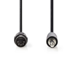 Nedis DIN-Audiokabel | DIN 5-Pins Male | 3,5 mm Male | Vernikkeld | 2.00 m | Rond | PVC | Zwart | Label Nedis DIN-Audiokabel | DIN 5-Pins Male | 3,5 mm Male | Vernikkeld | 2.00 m | Rond | PVC | Zwart | Label