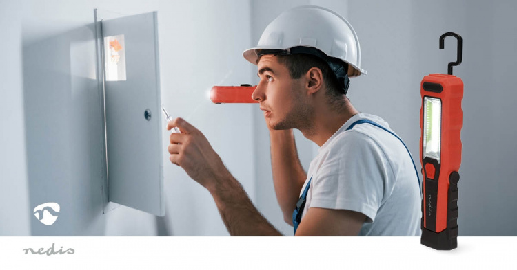 Nedis Werklamp | 4 W | Batterij Gevoed | 5 V DC | N/A | Oplaadbaar | Lichtduur: 5 u | 300 lm | Lichtbereik: 20 m