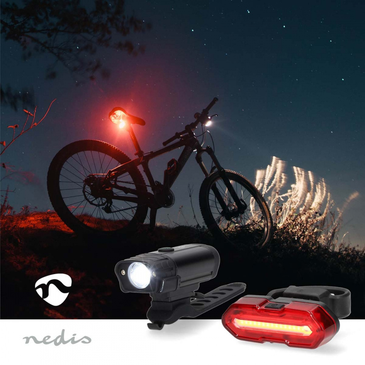 Nedis Fietslamp | Batterij Gevoed | 5 V DC | 3 W | Incl. batterij(en) | Oplaadbaar | 400 lm | 4.5 lm | 100 m | 110 ° Nedis Fietslamp | Batterij Gevoed | 5 V DC | 3 W | Incl. batterij(en) | Oplaadbaar | 400 lm | 4.5 lm | 100 m | 110 °