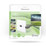 Nedis HDMI™ Wandcontactdoos | 1x HDMI™ Female | 4K@60Hz | HDMI™ Output | Zwart | 18 Gbps | Verguld | Doos Nedis HDMI™ Wandcontactdoos | 1x HDMI™ Female | 4K@60Hz | HDMI™ Output | Zwart | 18 Gbps | Verguld | Doos