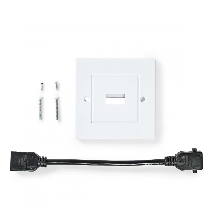 Nedis HDMI™ Wandcontactdoos | 1x HDMI™ Female | 4K@60Hz | HDMI™ Output | Zwart | 18 Gbps | Verguld | Doos Nedis HDMI™ Wandcontactdoos | 1x HDMI™ Female | 4K@60Hz | HDMI™ Output | Zwart | 18 Gbps | Verguld | Doos