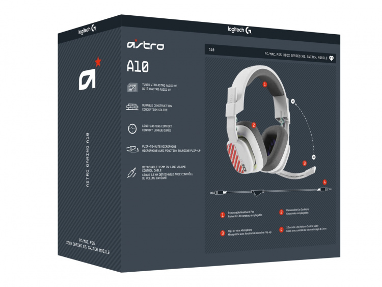 Astro Gaming A10 Gen 2 Kabelheadset Vit