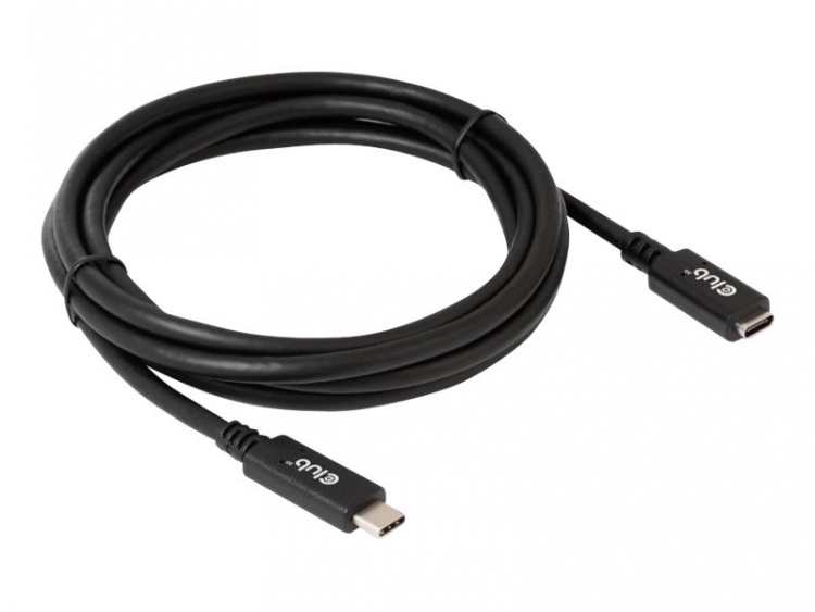 Club 3D USB Type-C förlängningskabel 2m Svart