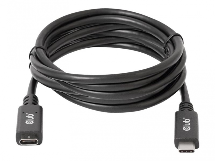 Club 3D USB Type-C förlängningskabel 2m Svart
