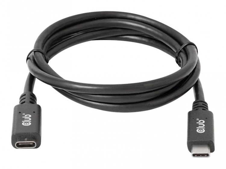 Club 3D USB Type-C forlængerkabel 1m Sort Club 3D USB Type-C forlængerkabel 1m Sort
